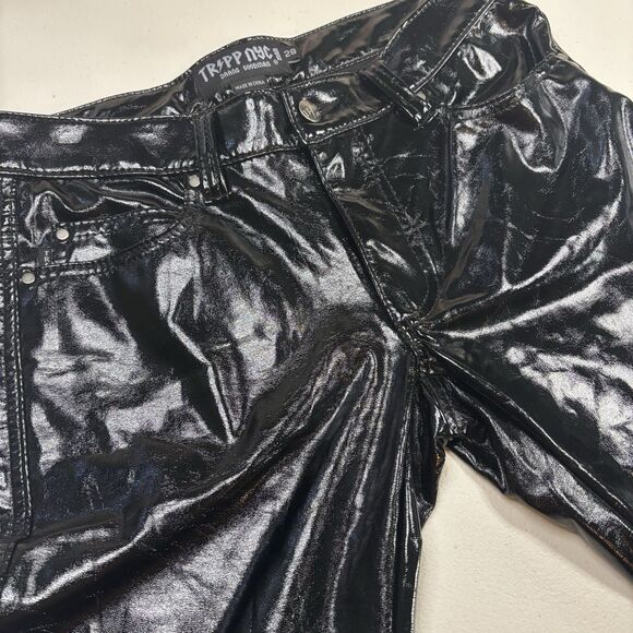 Tripp NYC Pants Mens 28 Black Skinny Leg Grunge Goth Vinyl 90s Vampire Punk - Picture 4 of 12